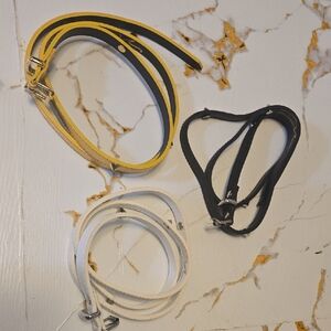 Set of Yellow, Black, and White Belts